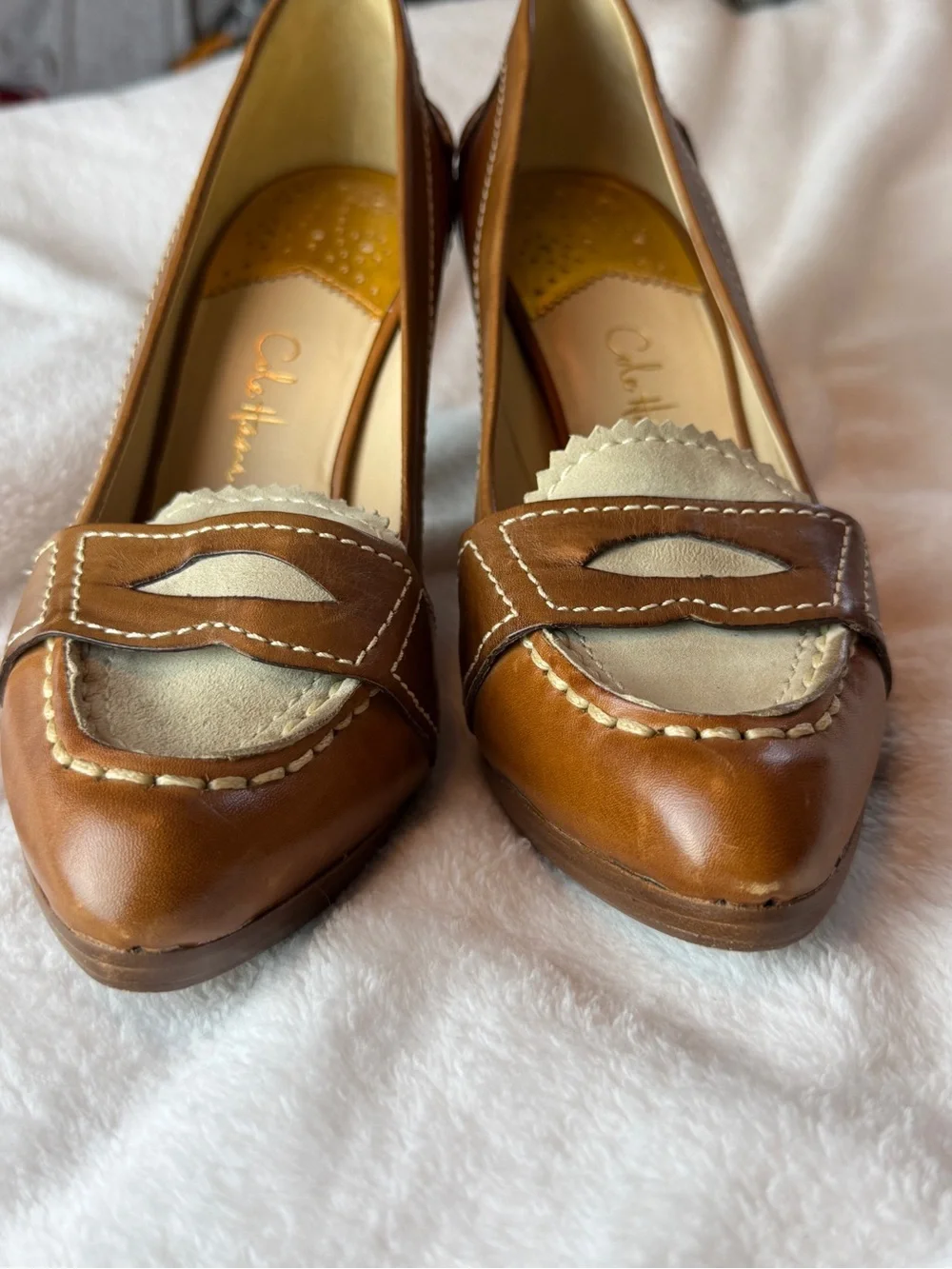 Cole Haan Nike Air Two-Tone Leather Loafer Pumps